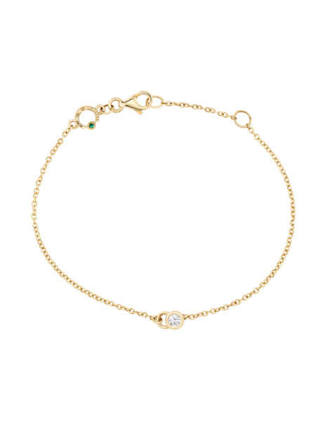 Bracelet chaîne CO en or Jaune 18K recyclé et diamants de synthèse - Courbet - Vue 1 - Courbet