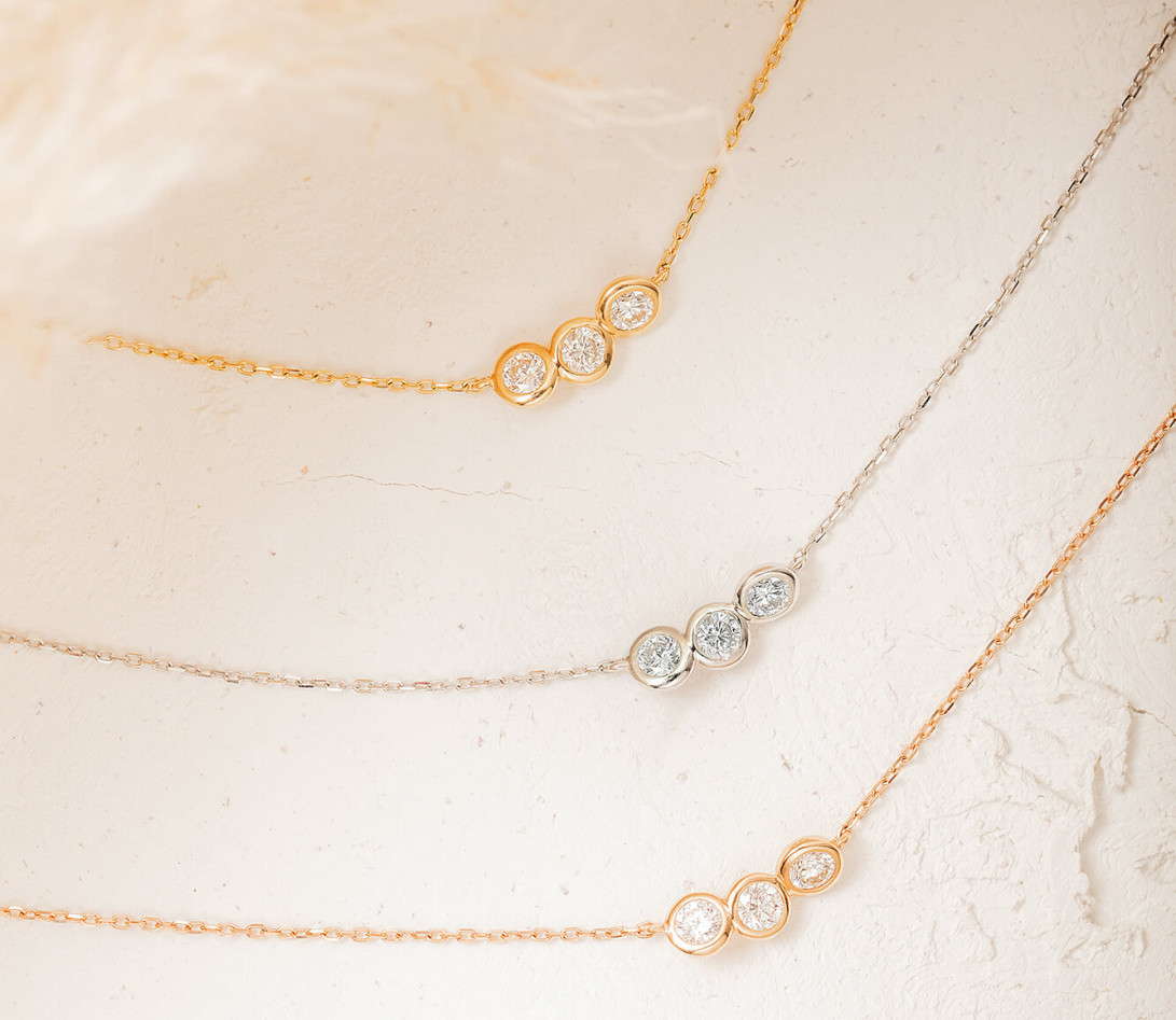Collier Or Blanc et Diamants de synthèse 0,3 ct - 2 Courbet - Courbet - Vue 5