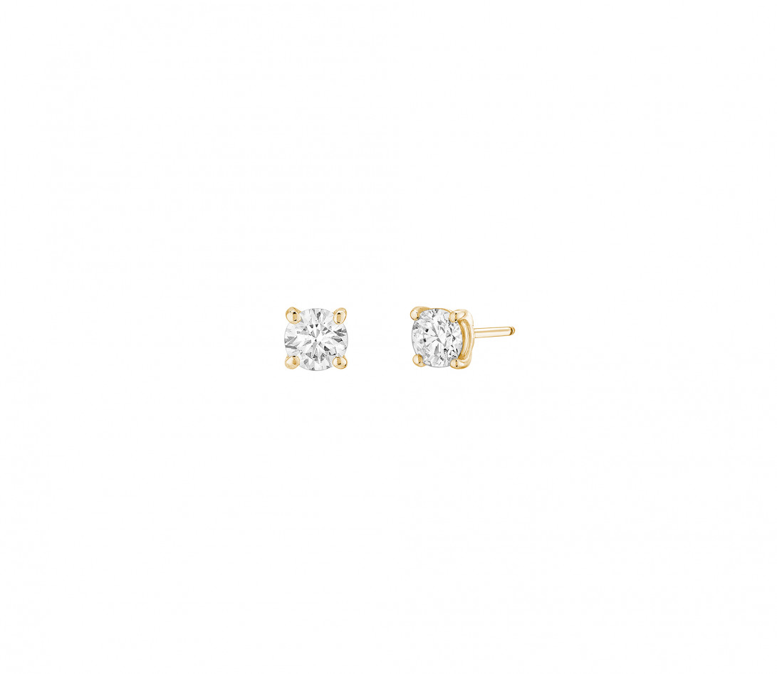 Boucles d'oreilles 4G en or jaune et diamants de synthèse 0,4ct