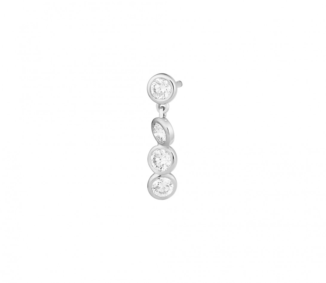 Boucles d’oreilles ORIGINE - Or blanc 18K (2,10 g), diamants 0,8 cts - Face