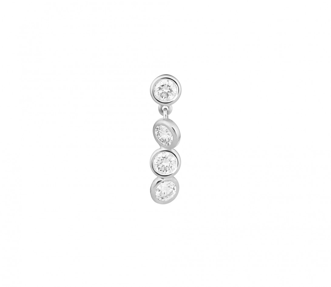 Boucles d’oreilles ORIGINE - Or blanc 18K (2,10 g), diamants 0,8 cts - Vue 2