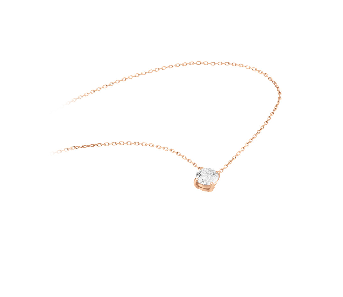 Collier 4G en or rose et diamants de synthèse 1,5ct