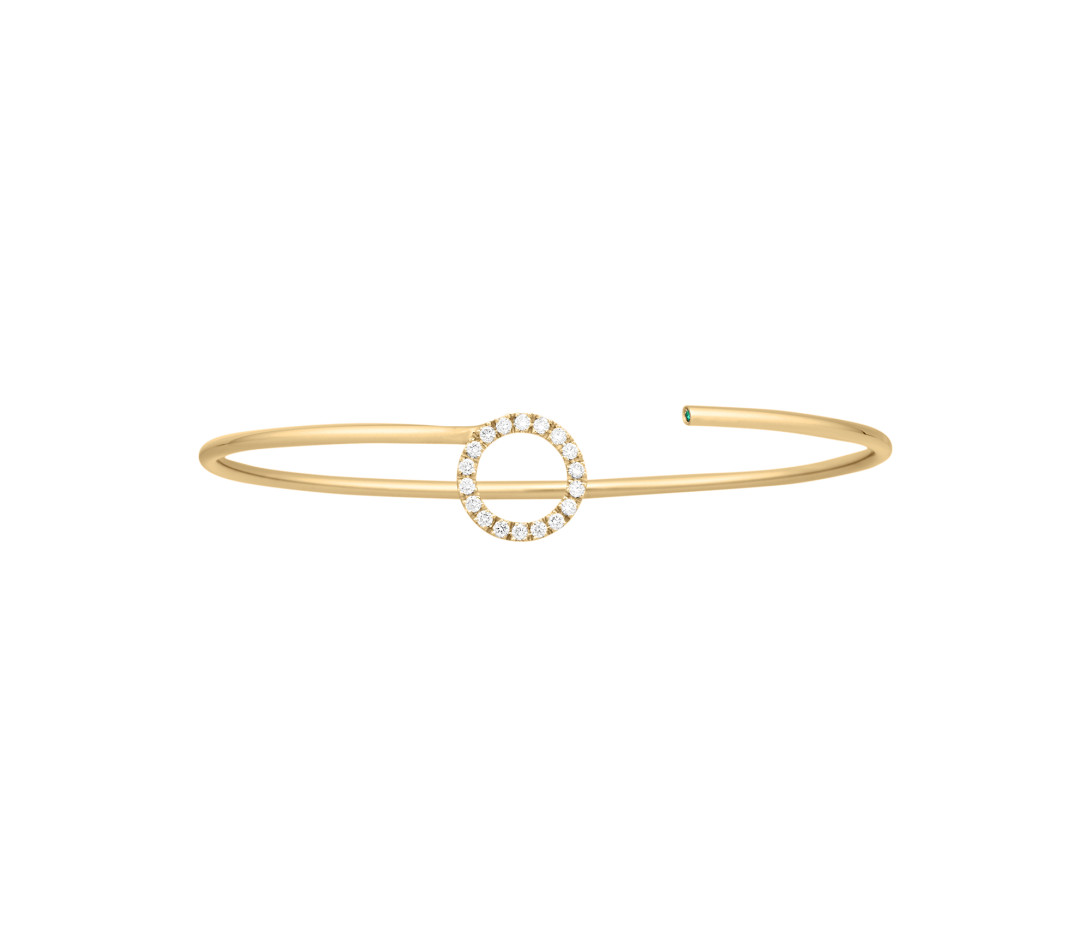 Bracelet O2 -Or jaune 18K (4,00 g), diamants 0,18 cts - Face