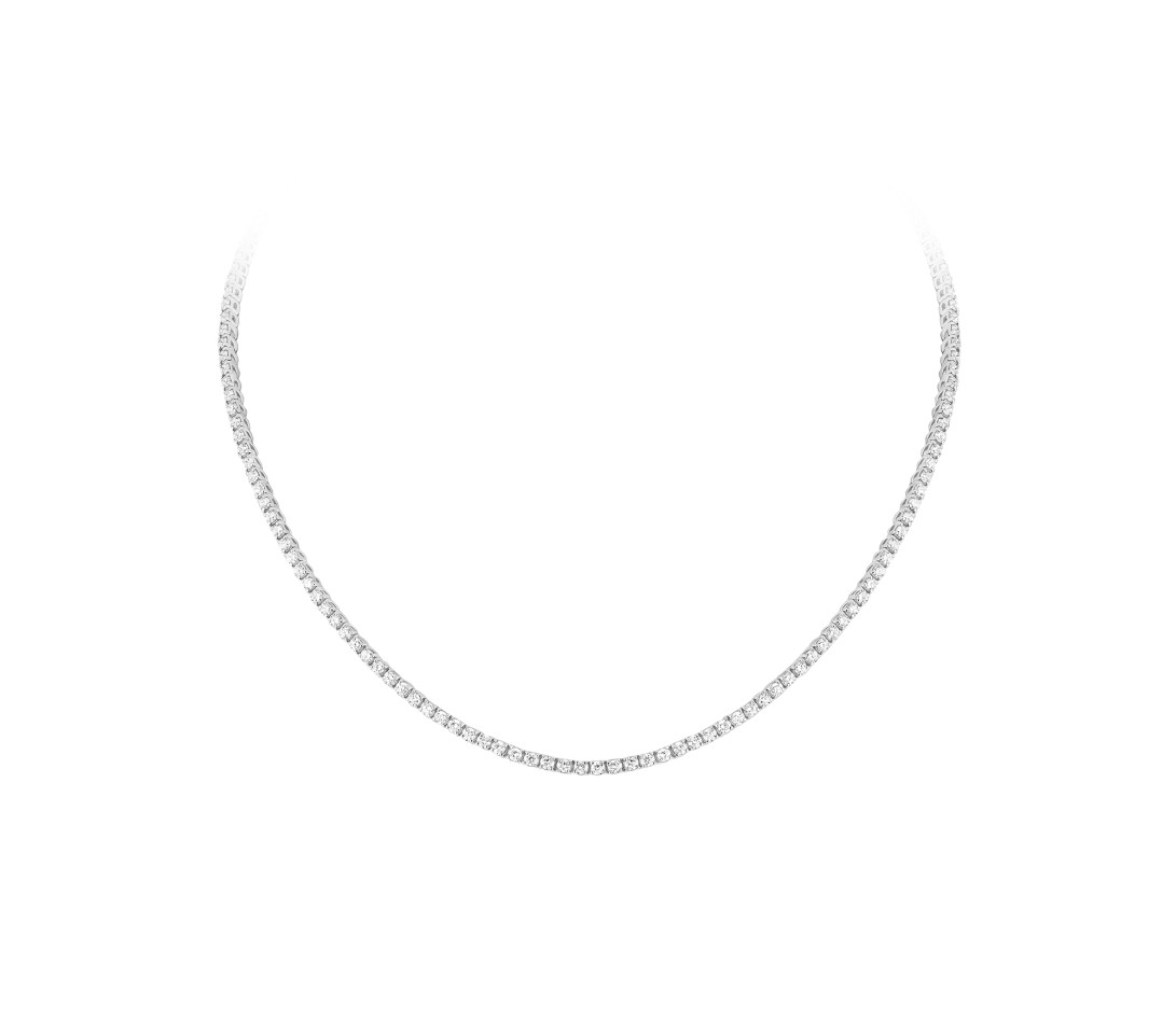 Collier Or Blanc et Diamants de synthèse 7 cts - Rivière - Courbet