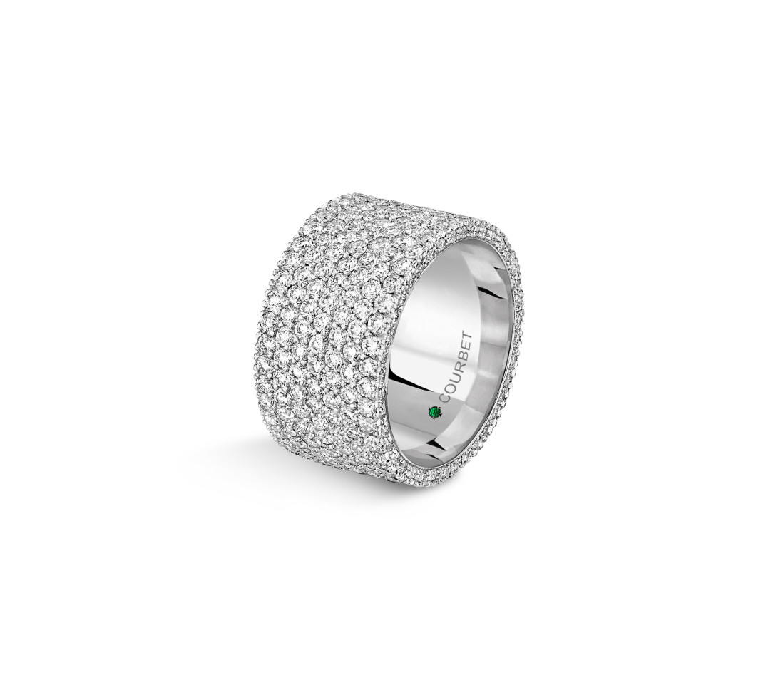 Bague TENNIS blanche en or blanc 18k