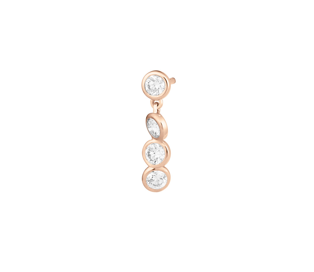 Boucles d’oreilles 2 Courbet - Or rose 18K (2,10 g), diamants 0,8 cts - Face