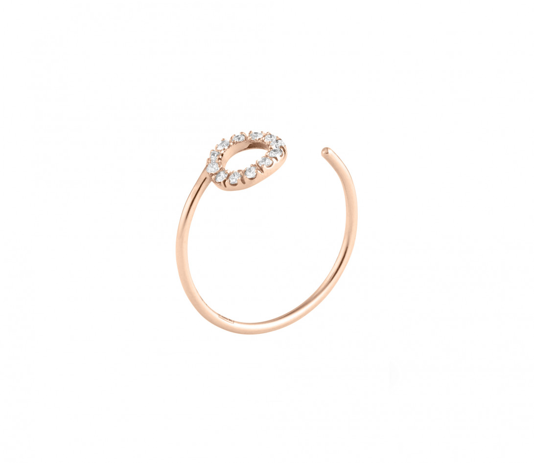 Bague O2 - Or rose 18K (0,90 g), diamants 0,10 ct - Côté