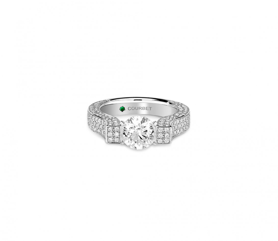 Bague Icône pavée en or blanc 1,2ct