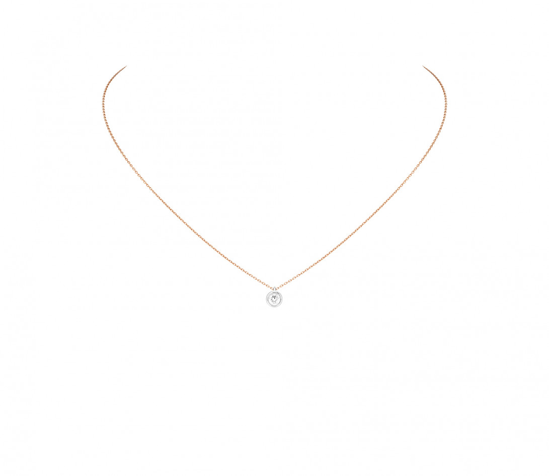 Collier Origine - Or rose 18K (1,70 g), diamants 0,3 cts - Face