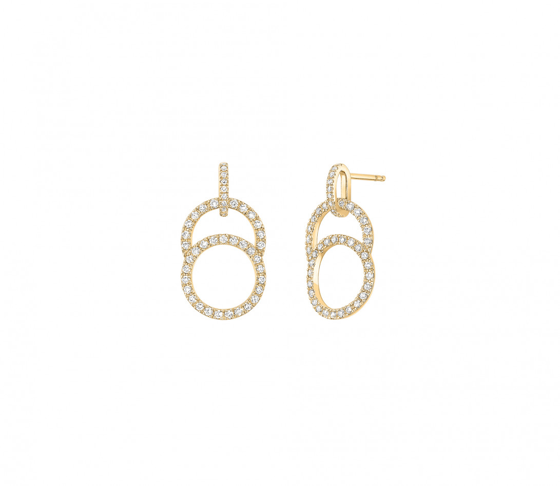 Boucles d'oreilles Céleste - Or jaune 18K (4,20 g), diamants 0,75 cts