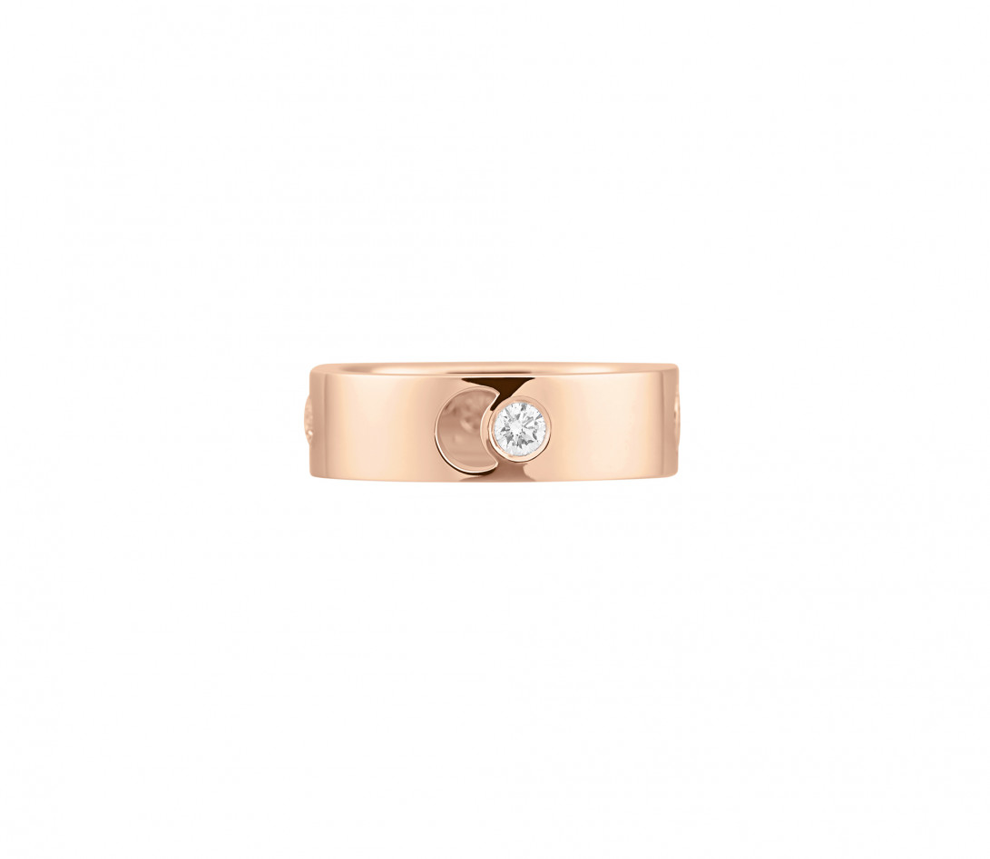 Bague Eclipse grand modèle - Or rose 18K (7,80 g), 4 diamants 0,40 ct - Face