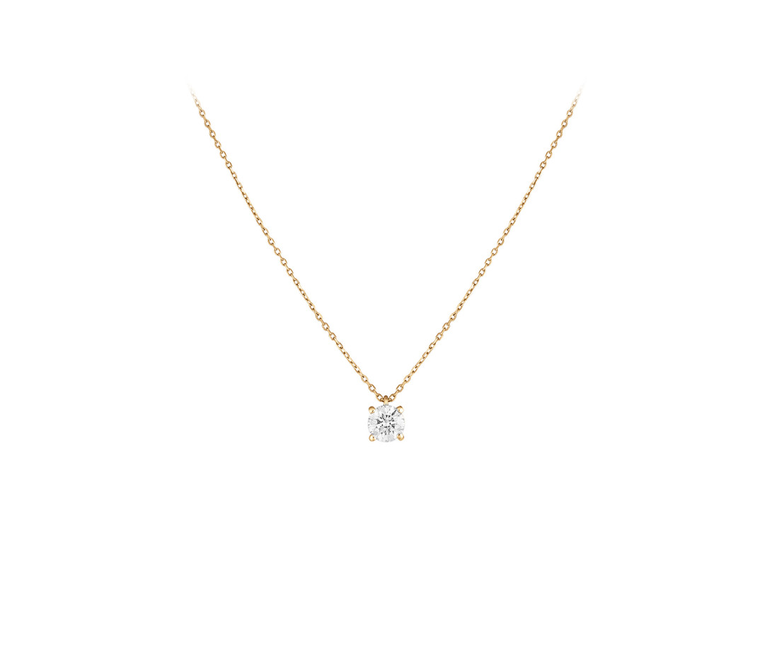 Collier 4G en or jaune et diamants de synthèse 0,6ct