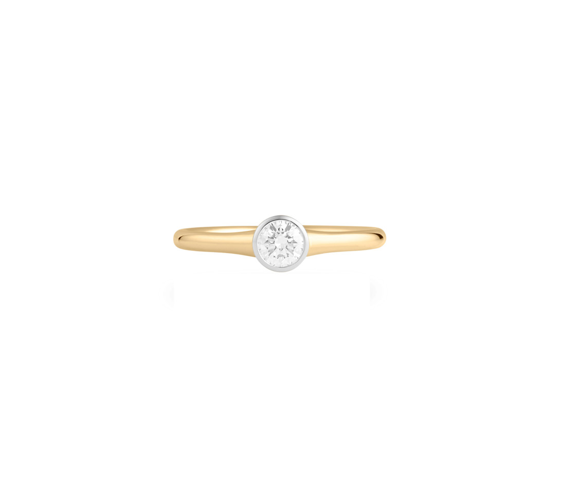 Bague Origine - Or jaune 18K (3,00 g), diamant 0,50 ct - Face