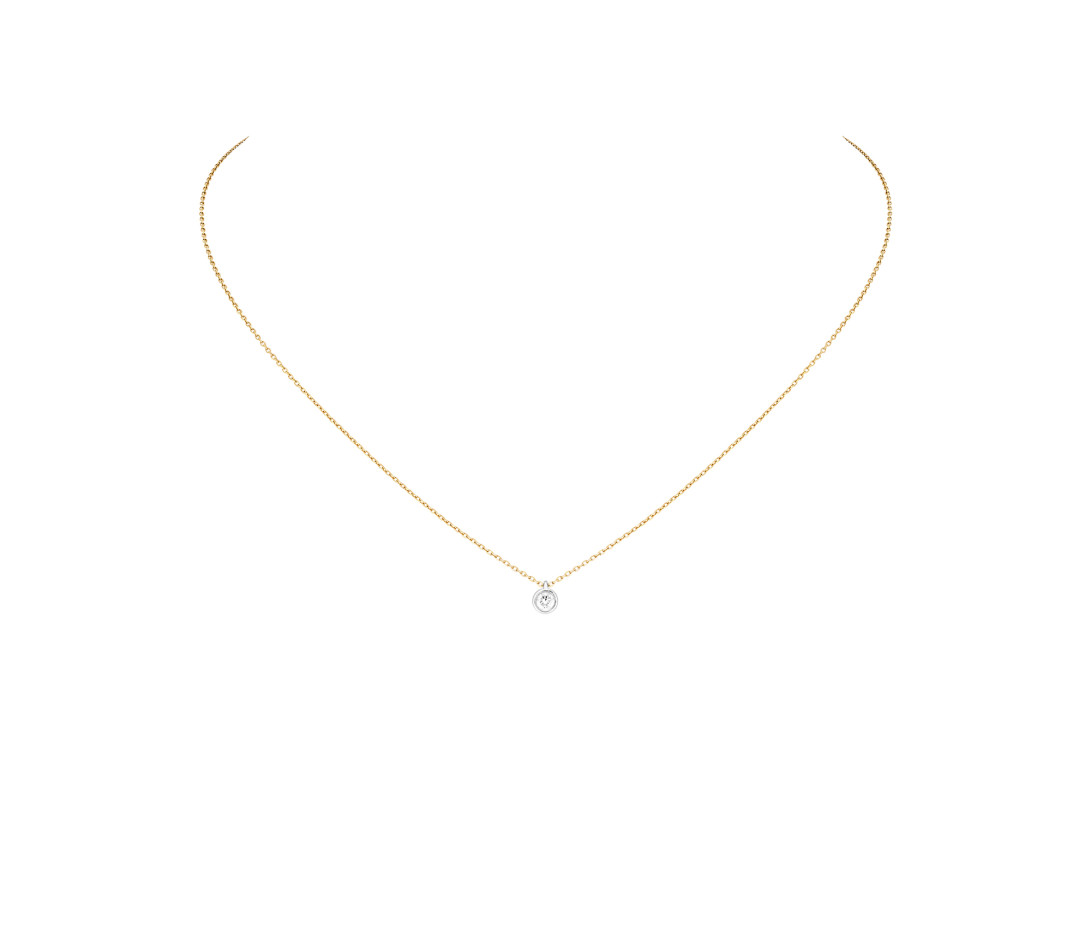 Collier Origine - Or jaune 18K (1,70 g), diamants 0,1 cts - Face