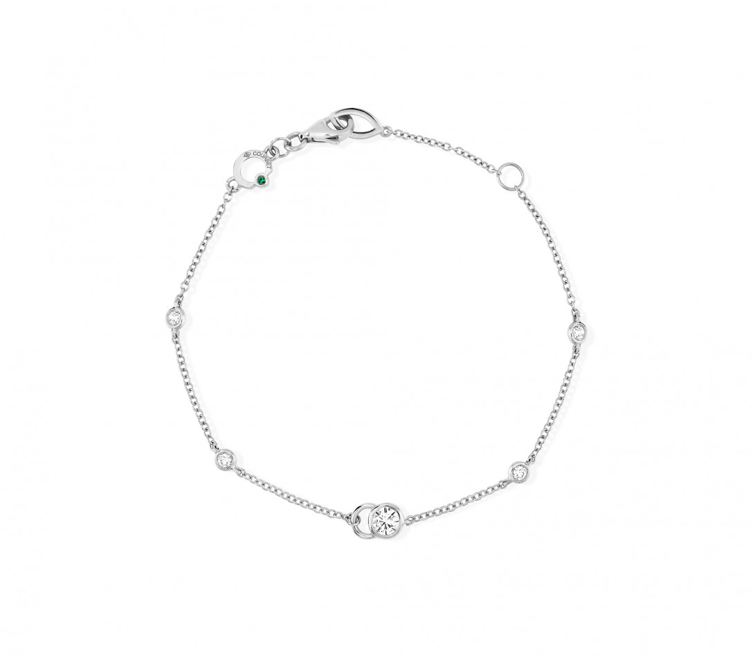 Bracelet CO en or blanc 0,2cts