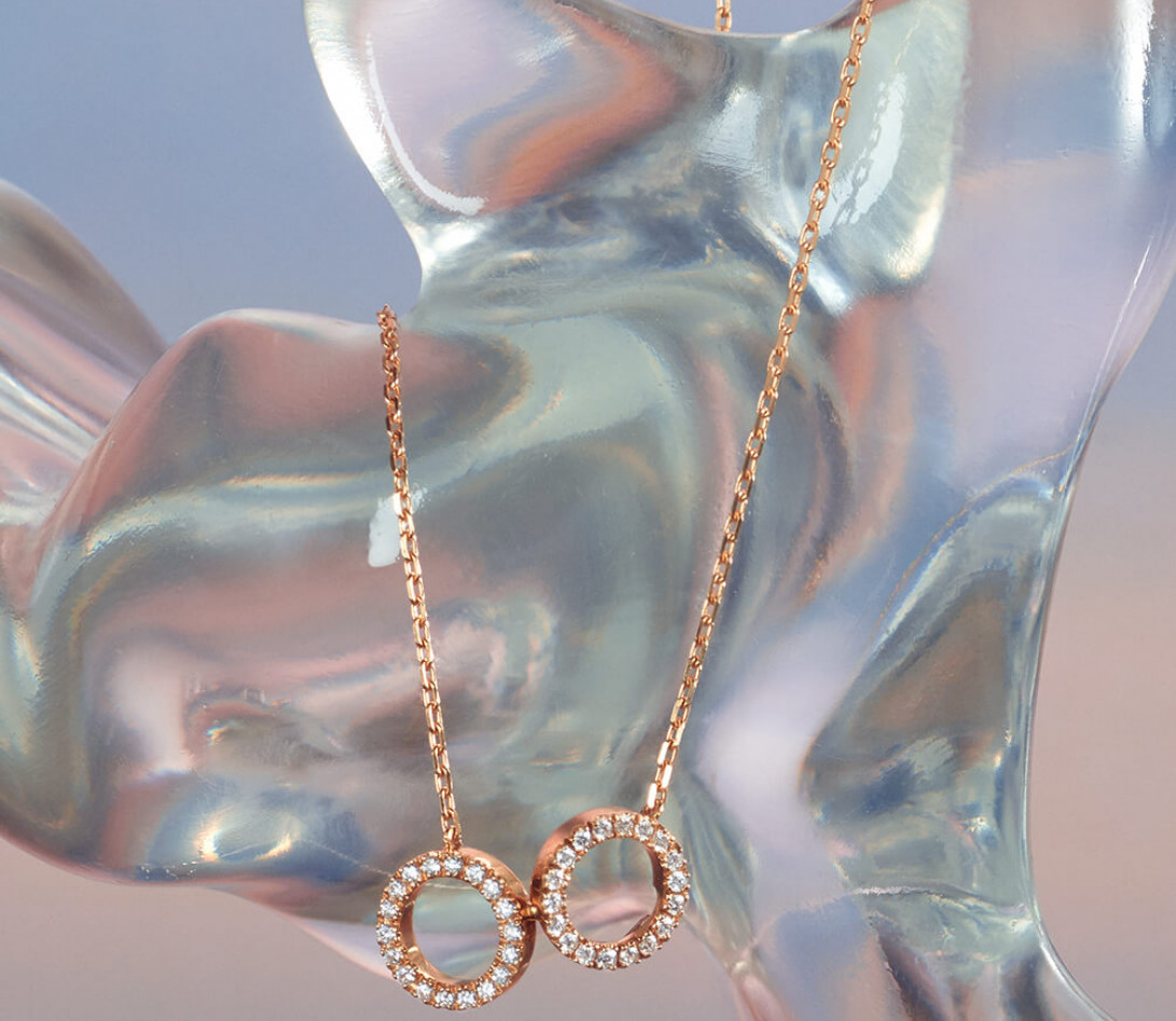 Collier - Or rose 18K (4,90 g), diamants 0,36 cts - Vue 4