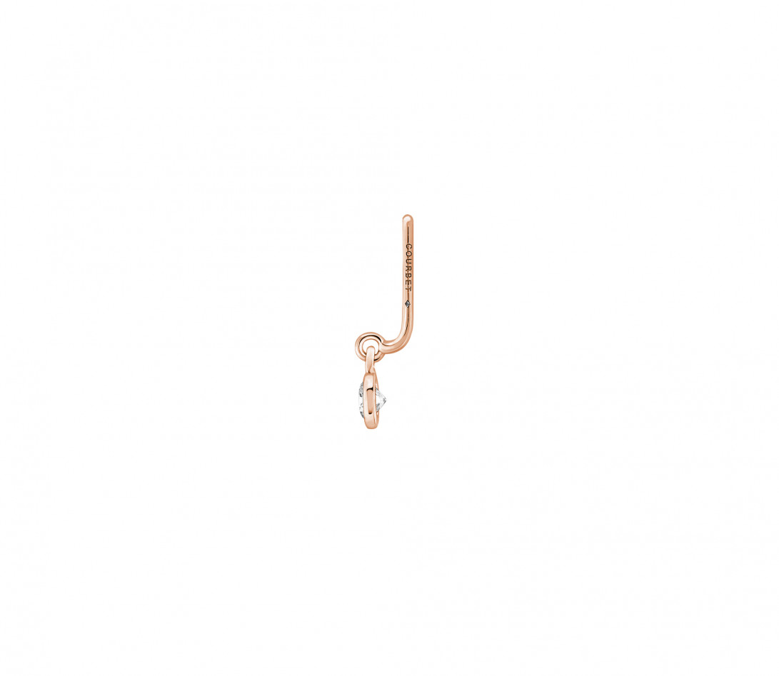 Accessoire dessous de lobe ORIGINE en or rose 18K et diamant de synthèse 0,1ct - Vue 2