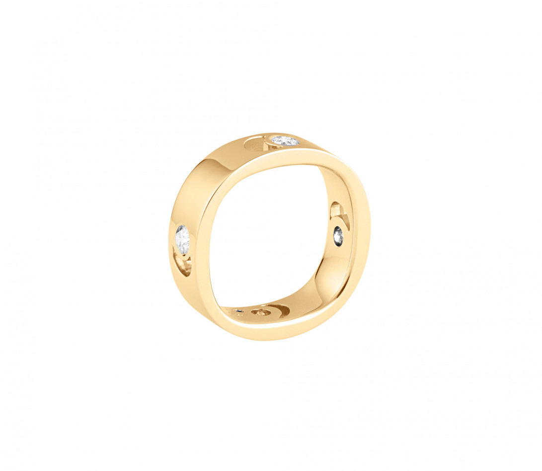 Bague Eclipse grand modèle - Or jaune 18K (7,80 g), 4 diamants 0,40 ct - Vue 3