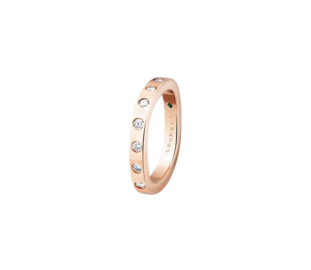 Bague Or Rose et Diamants de synthèse 0,67 ct - Eclipse - Vue 3