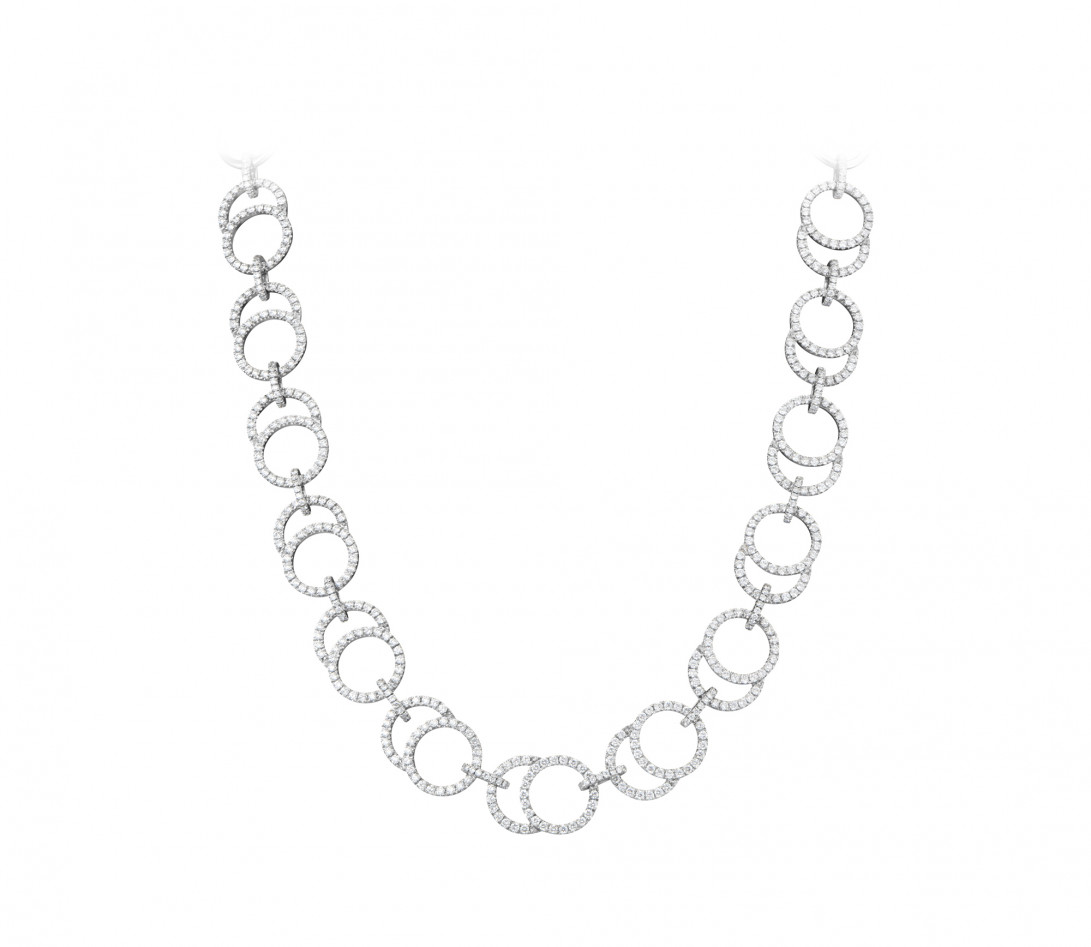 Collier Or Blanc et Diamants de synthèse 5,26 cts  - Celeste - Courbet - Vue 1