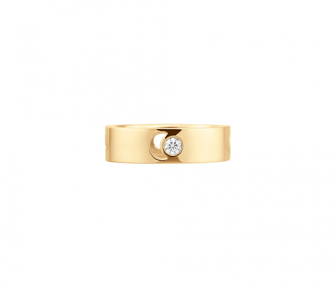 Bague Eclipse grand modèle - Or jaune 18K (7,80 g), diamant 0,10 ct - Face