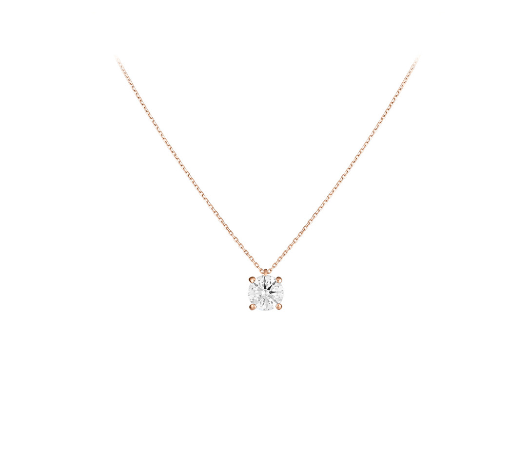 Collier 4G en or rose et diamants de synthèse 1,5ct