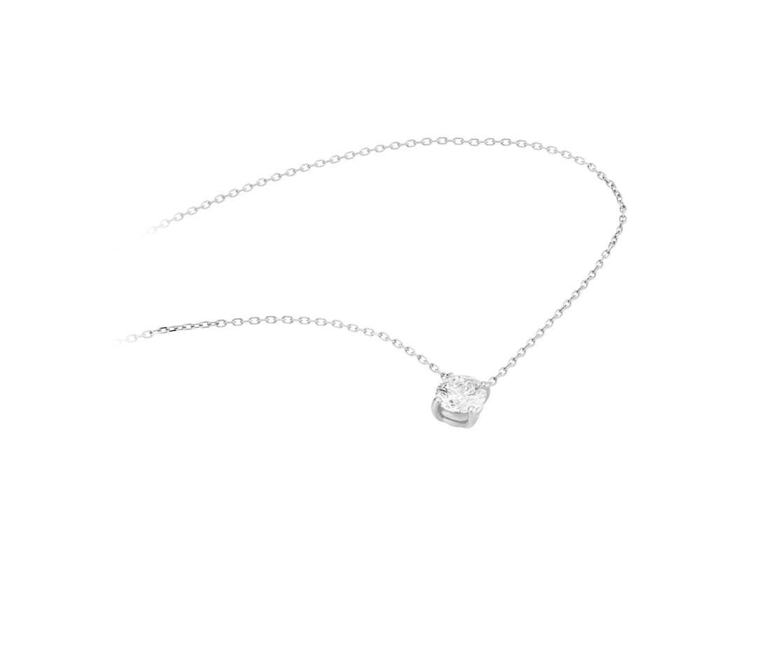 Collier quatre griffes - Or blanc 18K (3,50 g), diamant 0,7 ct - Vue 2