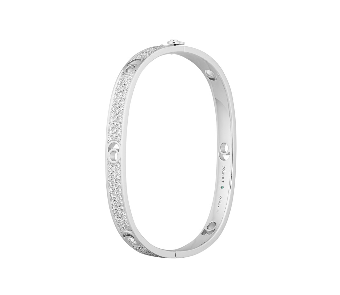 Jonc Eclipse grand modèle - Or blanc 18K (32,00 g), diamants 2,7 cts - Côté