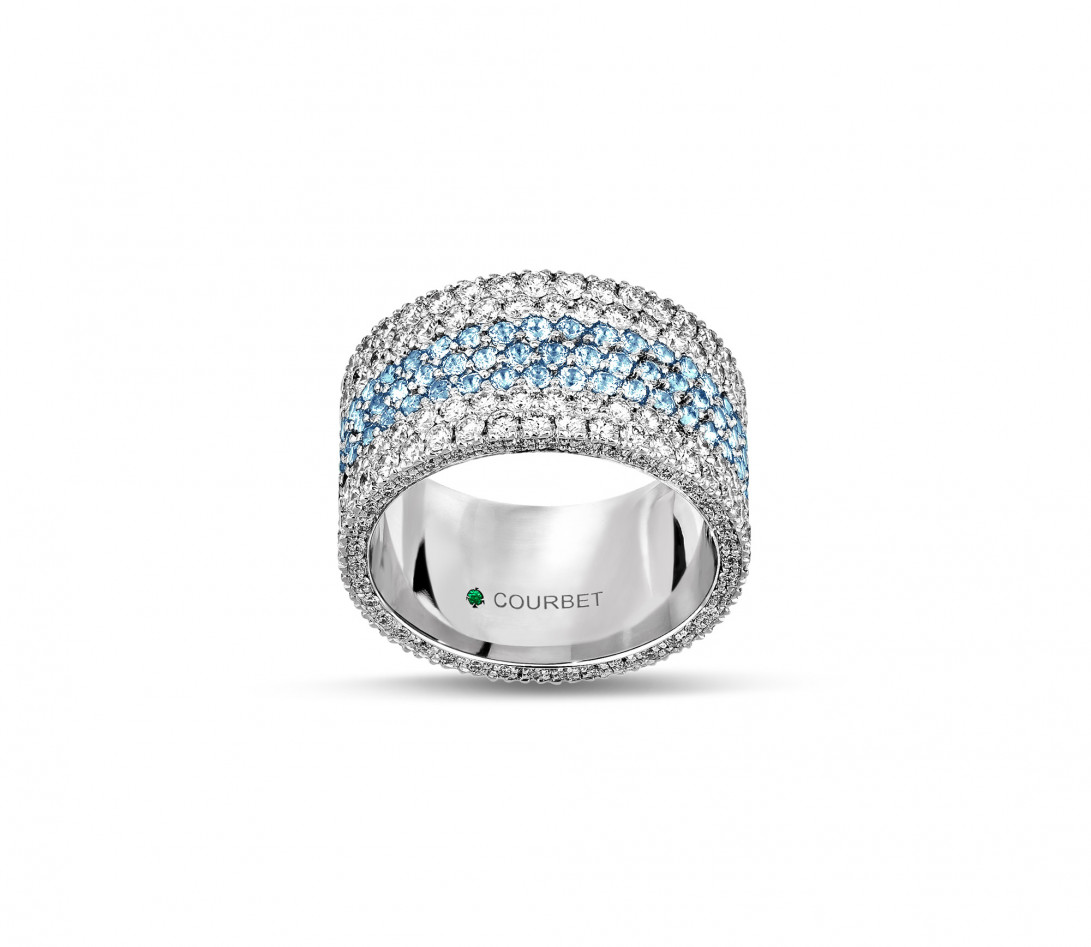 Bague Or Blanc et Diamants de synthèse 4,25 cts - Horizon - Courbet - Vue 3