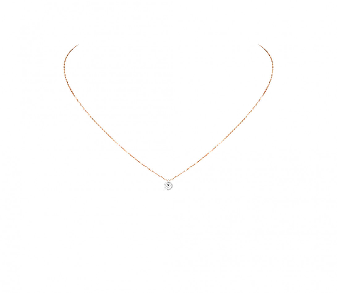 Collier Origine - Or rose 18K (1,70 g), diamants 0,2 ct - Face