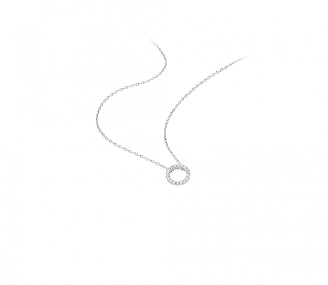 Collier pendentif O2 en or blanc 18K et diamants de synthèse - Courbet - Vue 2