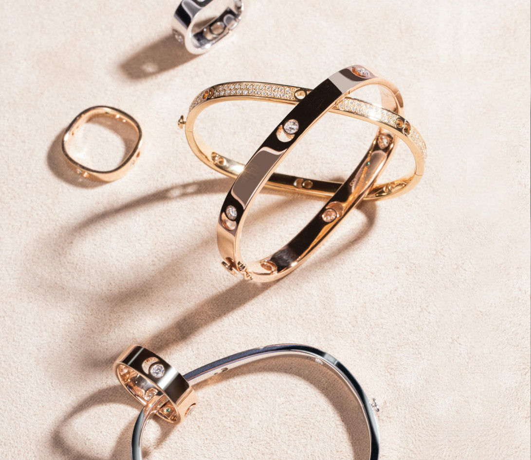 Bague Eclipse grand modèle - Or jaune 18K (7,80 g), 4 diamants 0,40 ct - Vue 7