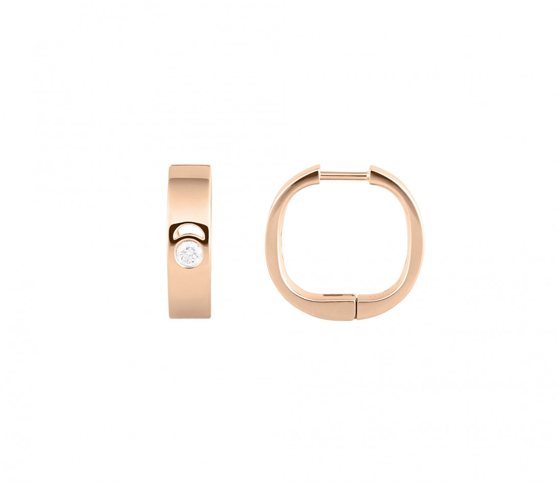 Boucles d'oreilles Eclipse - Or rose 18K (12,00 g), diamants 0,4 cts