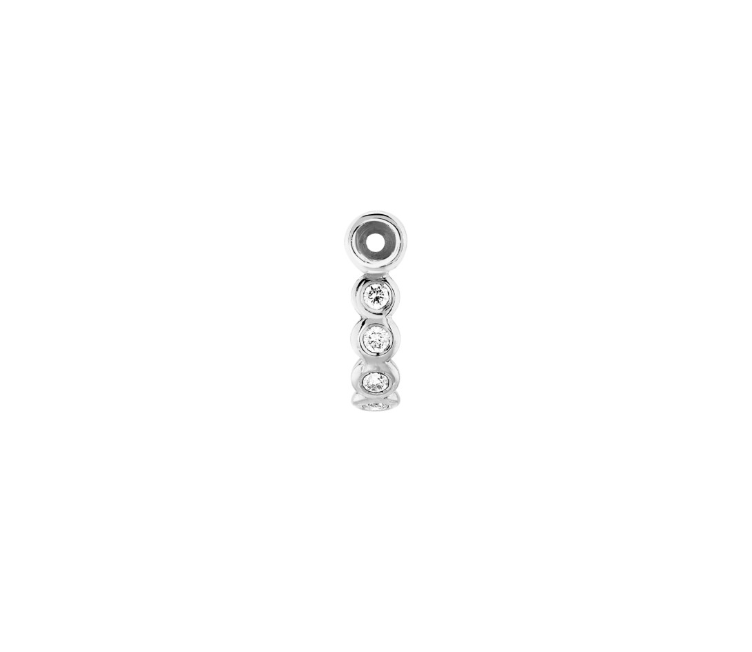 Accessoire mono boucle d'oreille ORIGINE en or blanc - Vue 2