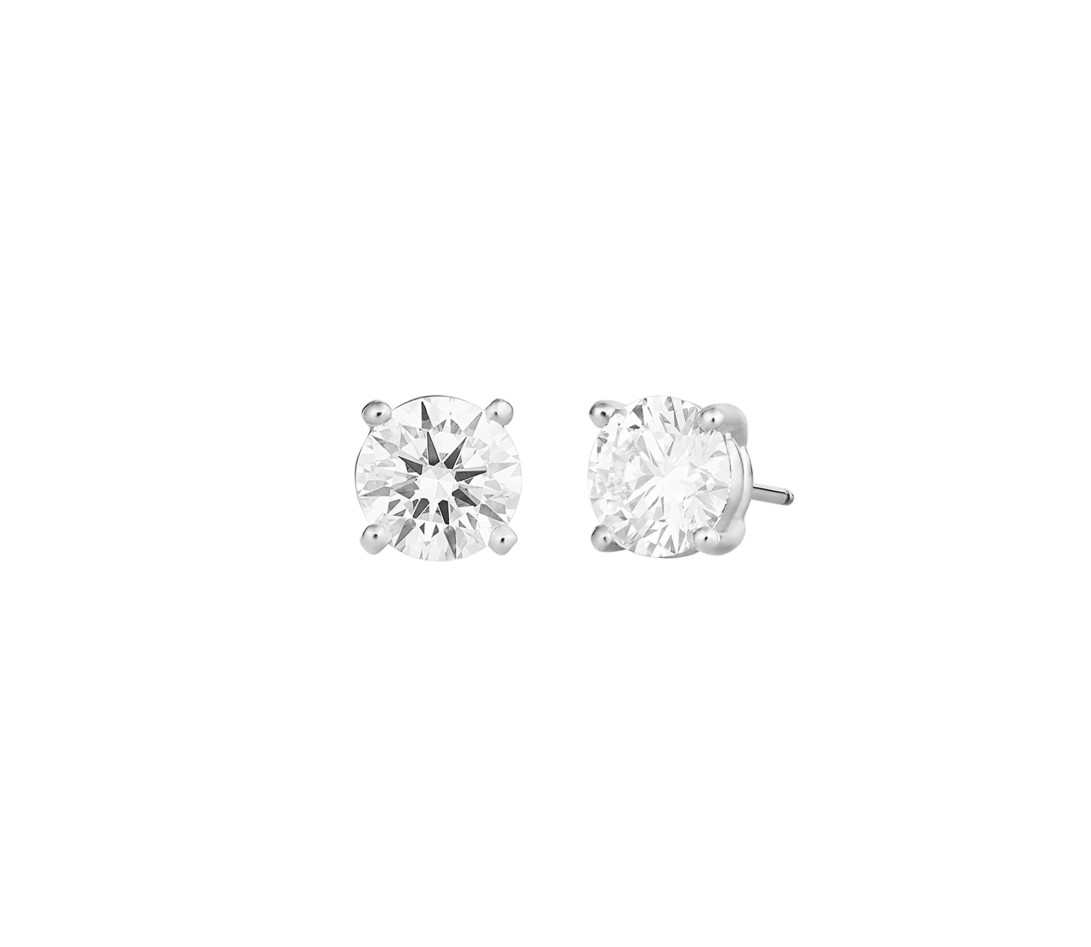 Boucles d'oreilles 4G en or blanc et diamants de synthèse 1,5ct