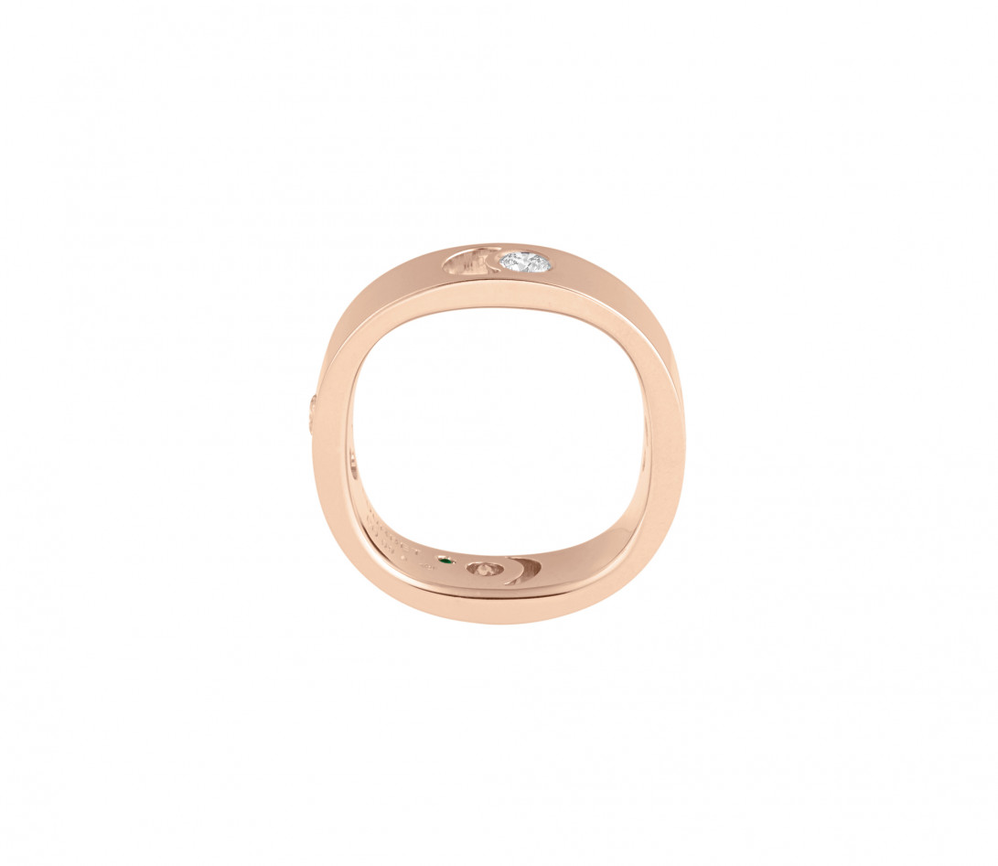 Bague Eclipse grand modèle - Or rose 18K (7,80 g), 4 diamants 0,40 ct - Vue 2