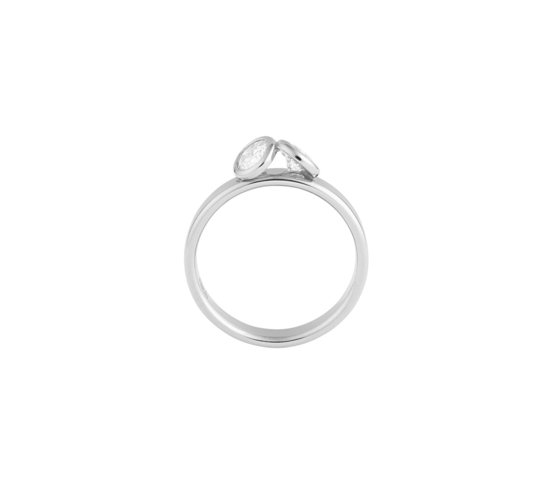 Bague 2 Courbet - Or blanc 18K (3,50g), 2 diamants 1ct - Vue 2