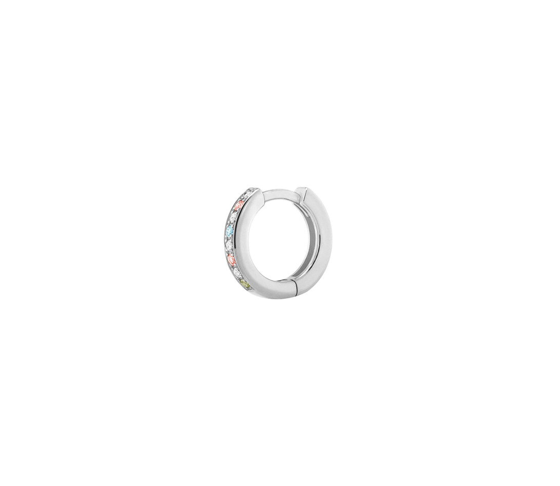 Mono boucle d’oreille créole MARZIA X COURBET en or blanc - vue packshot 2 - Courbet
