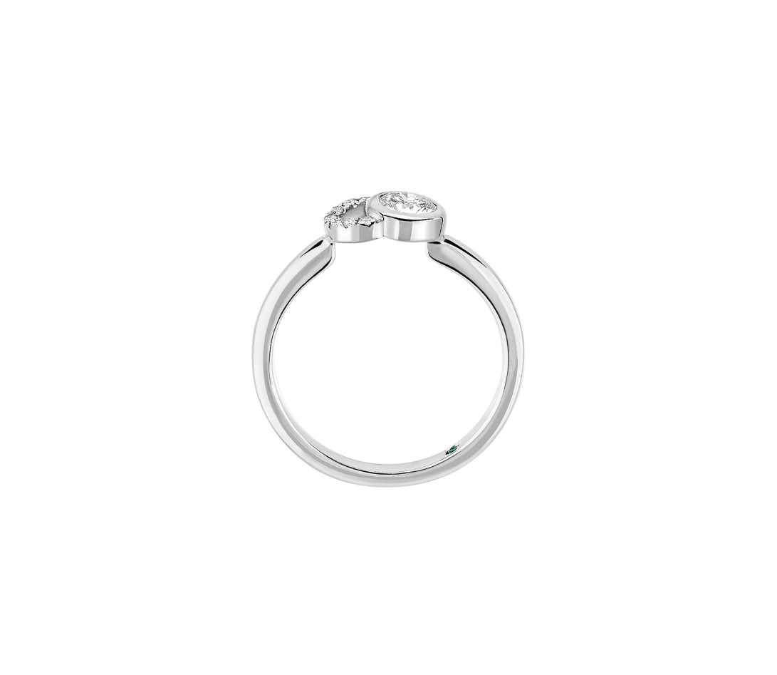 Bague CO - Or blanc 18K, diamants synthétiques - Vue 3