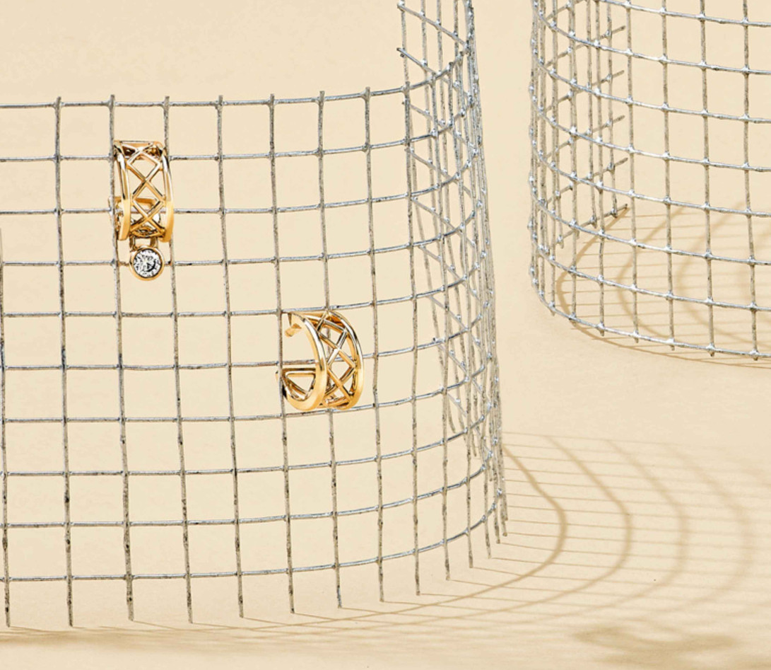 Boucles d'oreilles PONT DES ARTS diamants de synthèse 0,3ct et or jaune recyclé 18K - COURBET - vue 4
