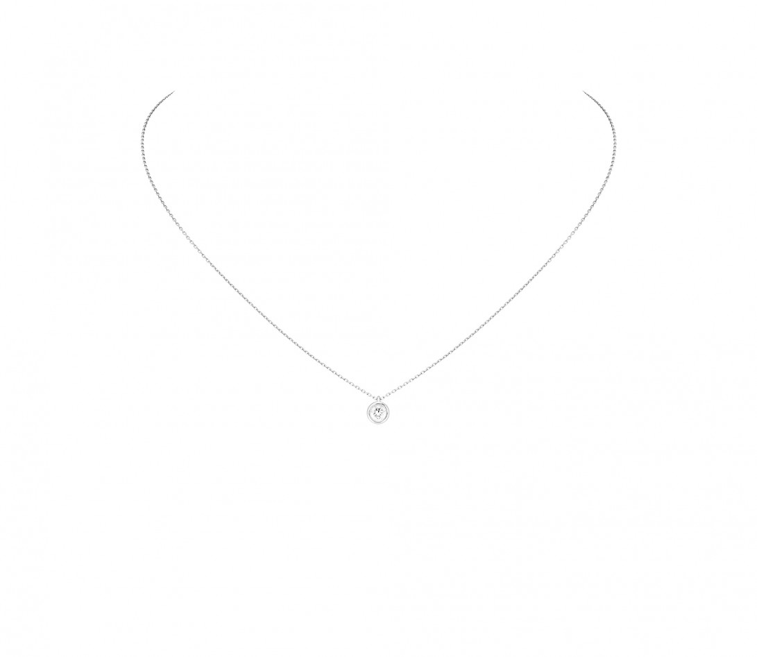 Collier Origine - Or blanc 18K (1,70 g), diamants 0,3 cts - Face