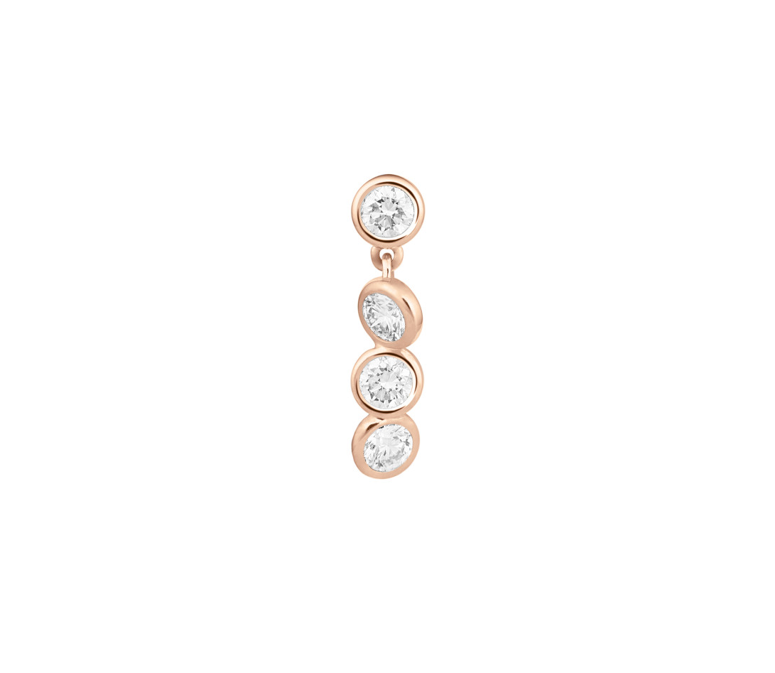 Boucles d’oreilles 2 Courbet - Or rose 18K (2,10 g), diamants 0,8 cts - Vue 2