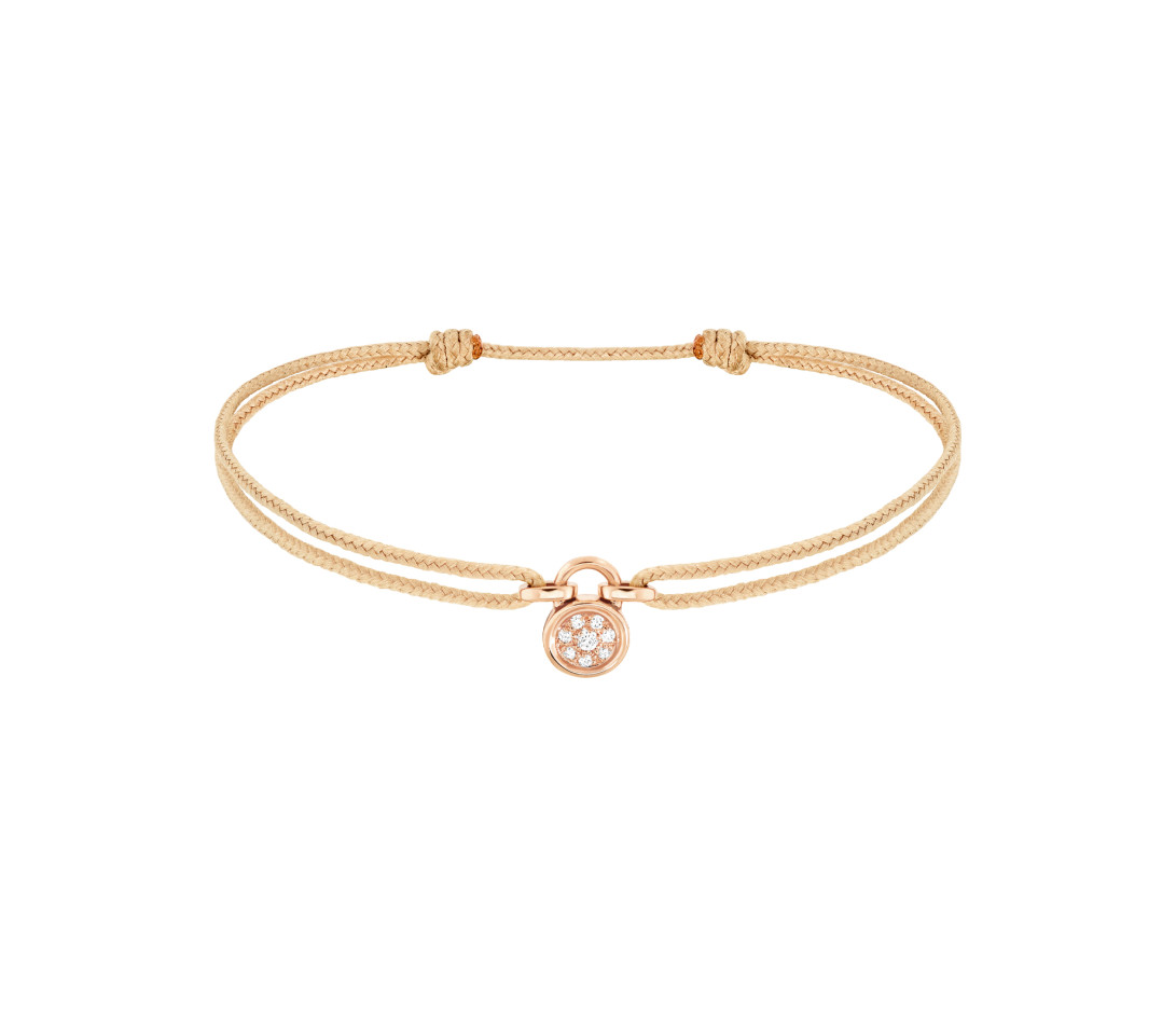 Bracelet cordon PONT DES ARTS champagne en or rose - COURBET