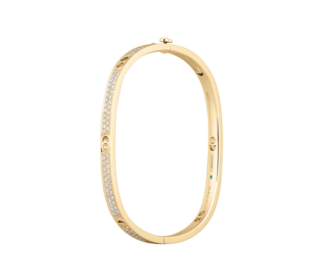 Jonc Eclipse petit modèle - Or jaune 18K (24,00 g), diamants 1,45 cts - Côté