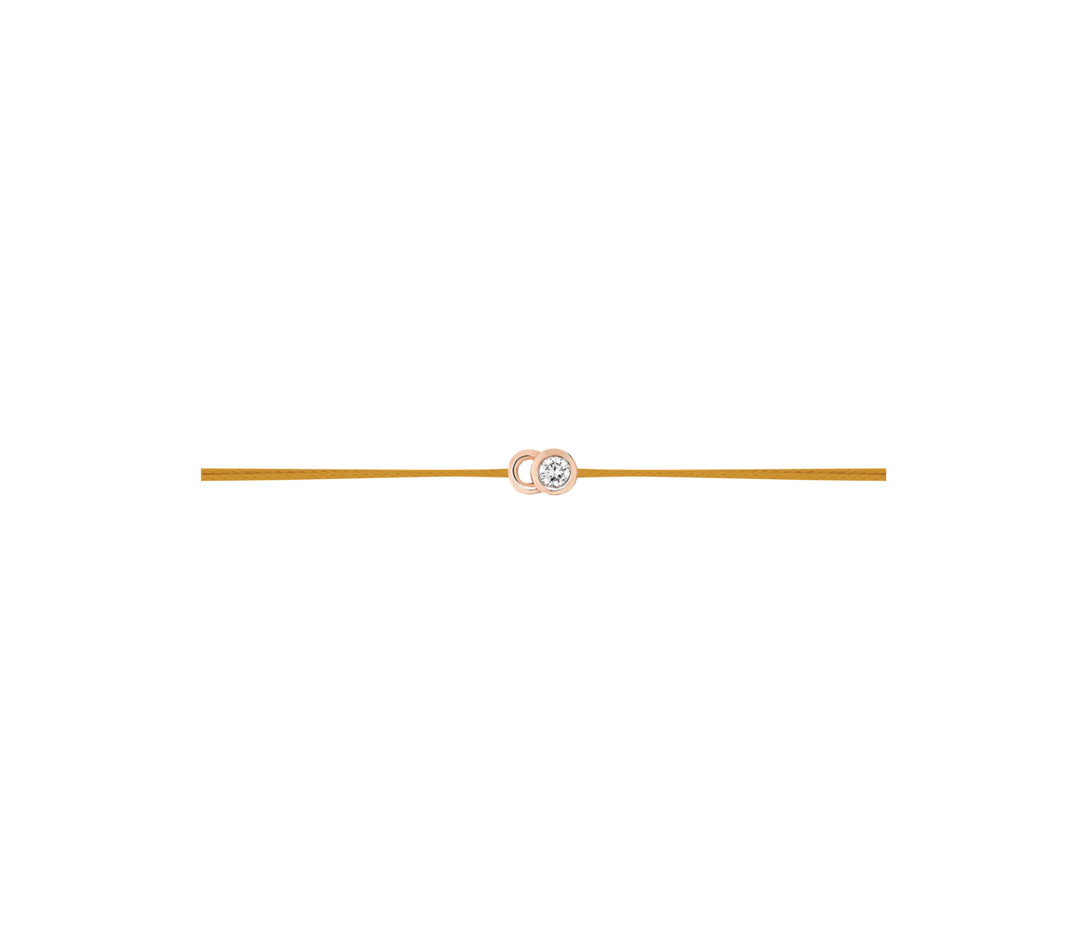 Bracelet cordon LET'S COMMIT jaune maya en or rose - Profil