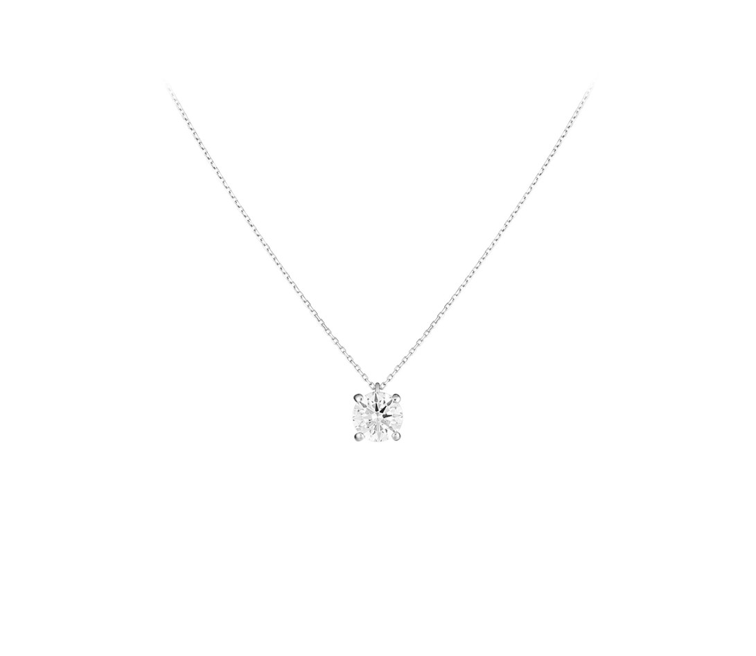 Collier 4G en or blanc et diamants de synthèse 1,5ct