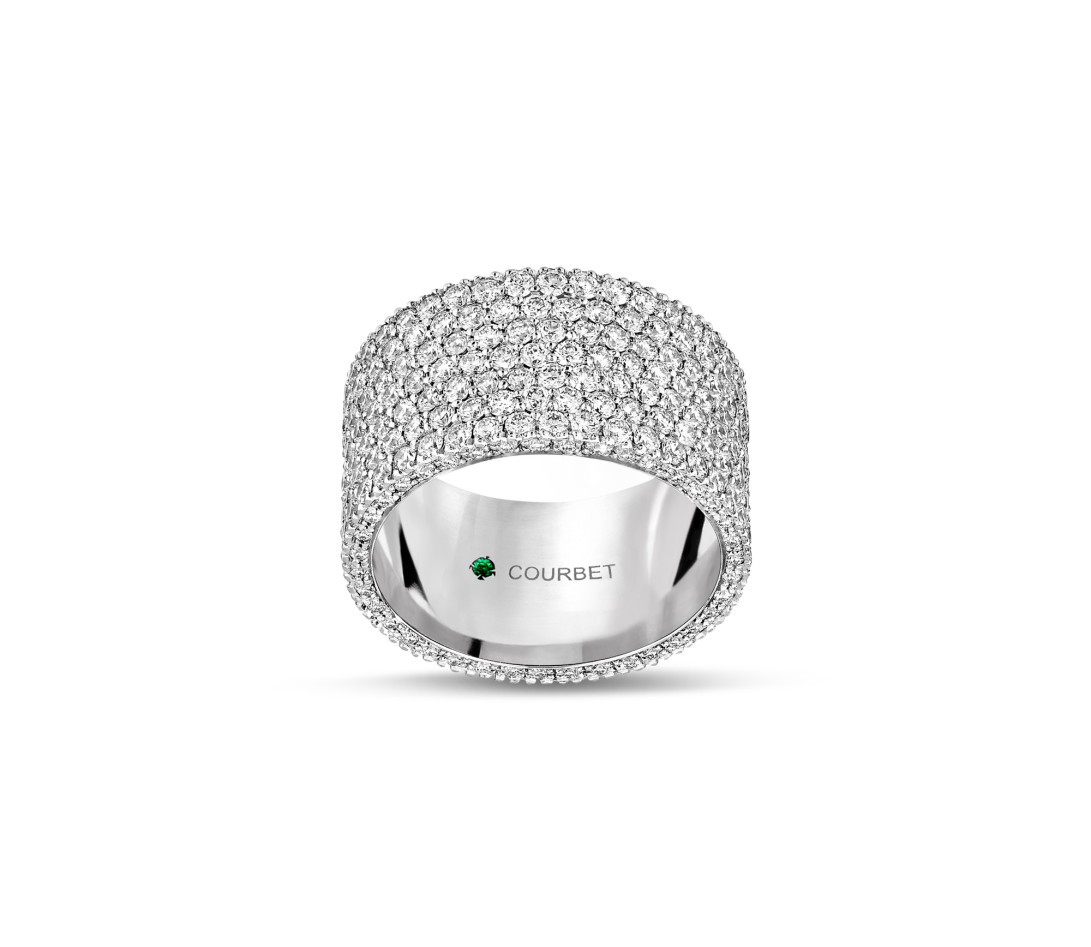 Bague TENNIS blanche en or blanc 18k