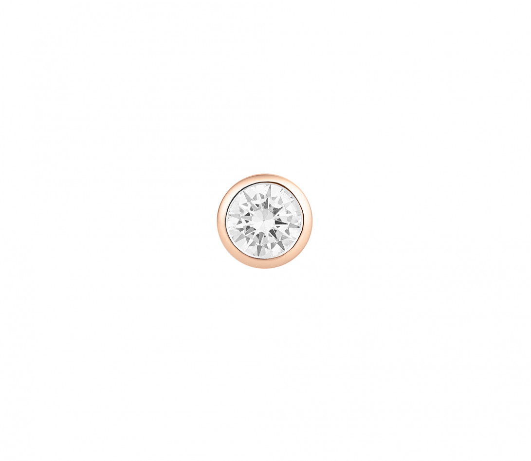 Mono boucle d'oreille puce ORIGINE en or rose 18K recyclé et diamant de synthèse 0,3ct - Courbet - Vue 2