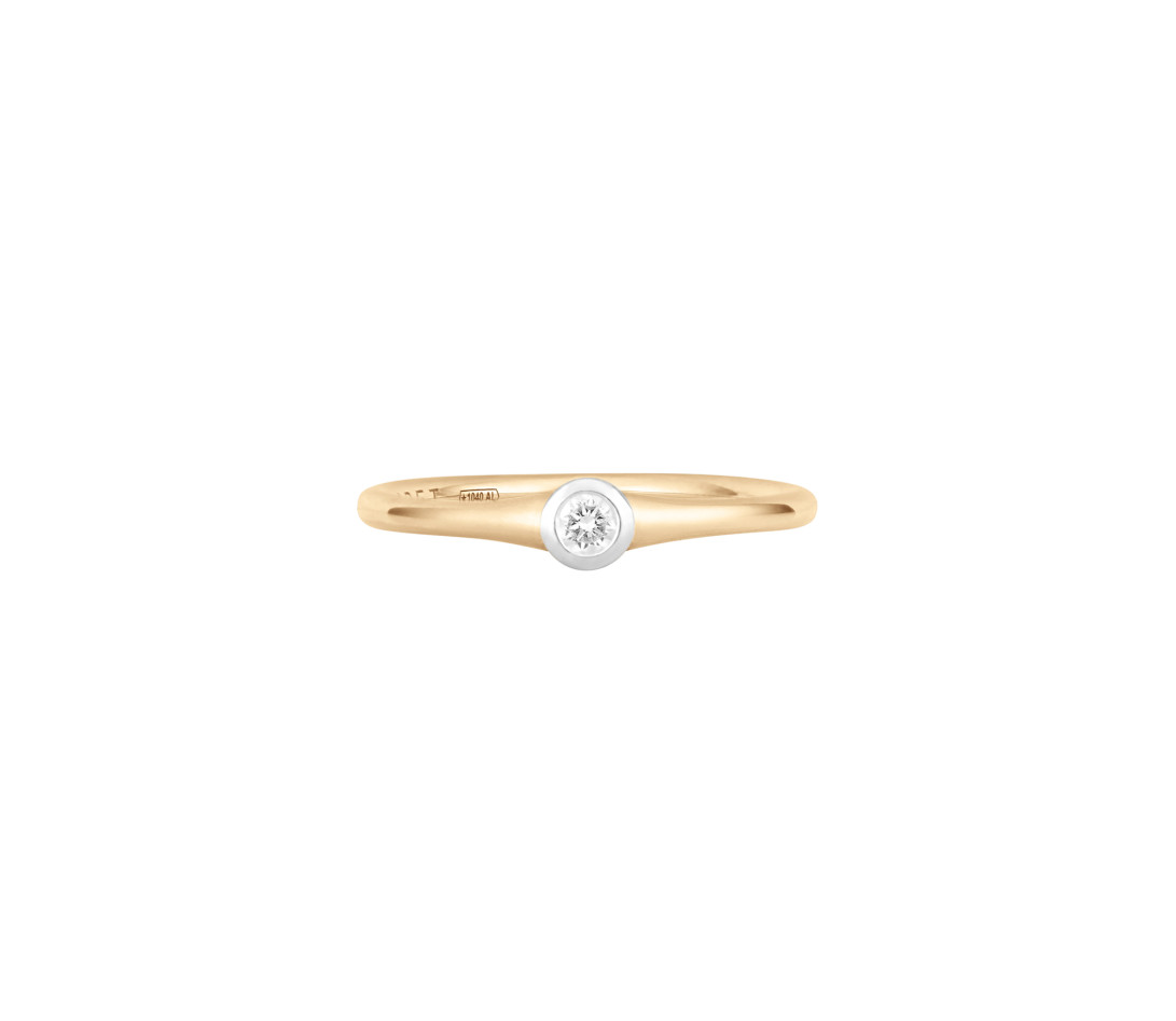 Bague Origine - Or jaune 18K (2,60 g), diamant 0,10 ct - Face