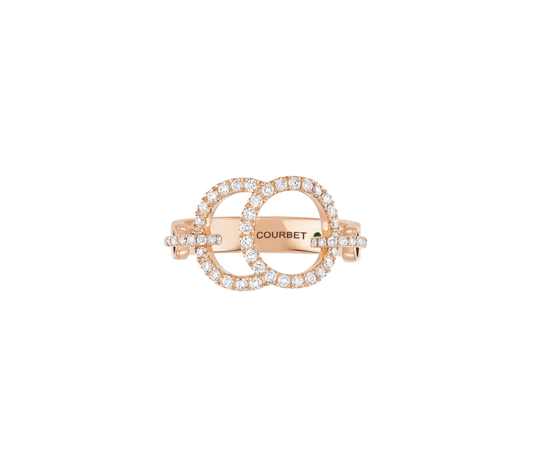 Bague Celeste - Or rose 18K (5,20 g), diamants 0,50 ct - Face